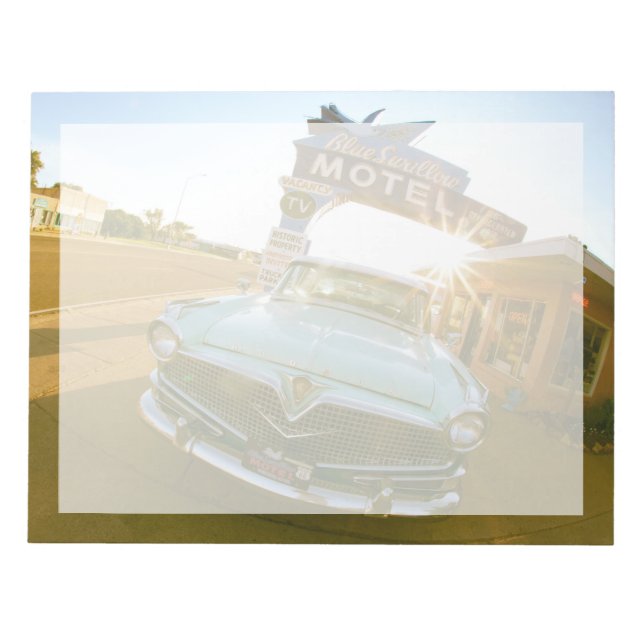 Famous Blue Swallow Motel on Route 66 Notizblock (Vorderseite)