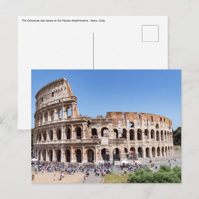 Famous Colosseum in Rome, Italy Postkarte (Vorne/Hinten)