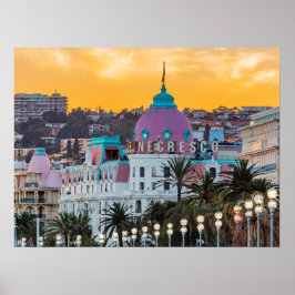 Famous luxury hotel Hotel Negresco in Nice France Poster