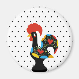 Famous Rooster of Barcelos Nr 09 - Polka Dots Magnet