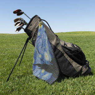 Famous Starry Night & Van Gogh / Vintage Kunst  Golfhandtuch