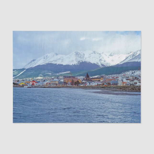 Famous Ushuaia - Tierra del Fuego, Argentina Seidenpapier (Vorderseite)
