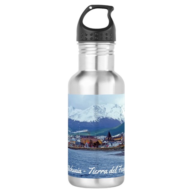 Famous Ushuaia - Tierra del Fuego, Argentinien Edelstahlflasche (Vorderseite)
