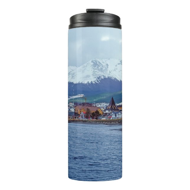 Famous Ushuaia - Tierra del Fuego, Argentinien Thermosbecher (Vorderseite)