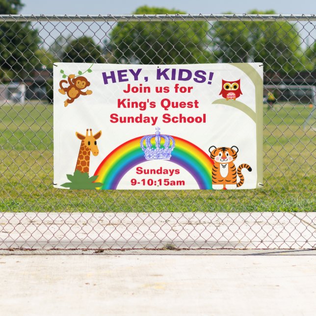 Fan Animal Sunday School Banner (Insitu)