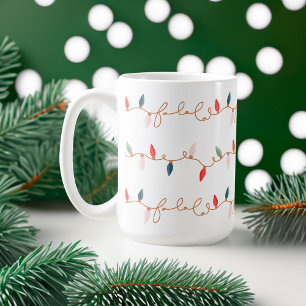 Fan Colorful Fa La Christmas String Light Kaffeetasse