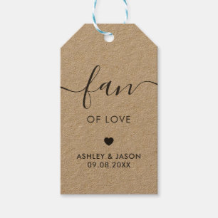 Fan der Liebe, Handfan-Gefallen, Hochzeitszettel Geschenkanhänger