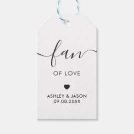 Fan der Liebe, Handfan-Gefallen, Hochzeitszettel Geschenkanhänger