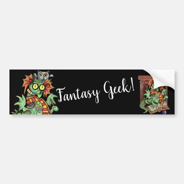 Fan Dragon "Fantasy Geek!" Autoaufkleber (Vorne)