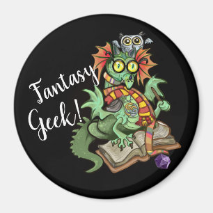 Fan Dragon "Fantasy Geek!" Magnet
