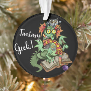 Fan Dragon "Fantasy Geek!" Ornament