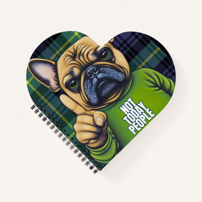 Fan French Bulldog Kariert Notizbuch (Vorderseite)