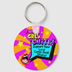 Fan Girls Unite! Comic Buch Inspirierter Schlüssel Schlüsselanhänger