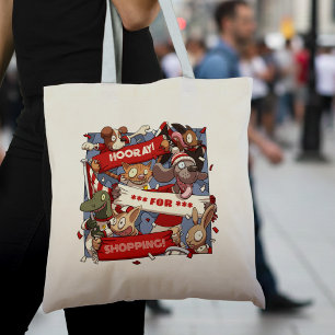 Fan Hooray für Hunde Cartoon Tragetasche