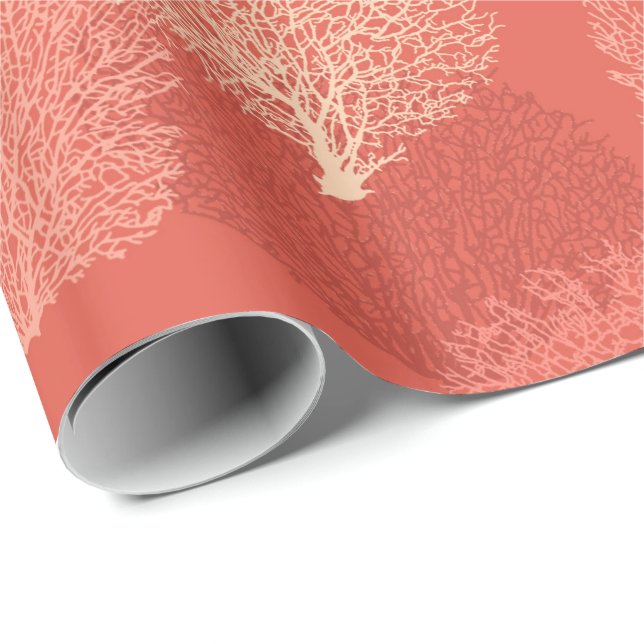 Fan-korallenroter Druck, Schatten der Geschenkpapier (Rolleneckpunkt)
