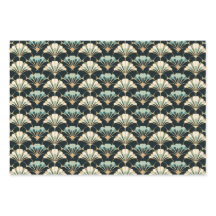 Fan Motif Art Déco Papier d'enveloppement Matte