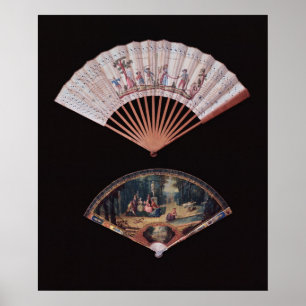 Fan of Vernis Matin type, French, mid-18th Poster