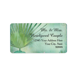 Fan Palm Tropical Dschungel Blätter Moderne Adress Adressaufkleber