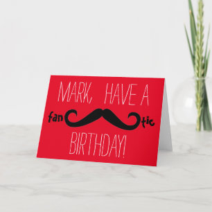 Fan TASHtic Mustache carte d'anniversaire