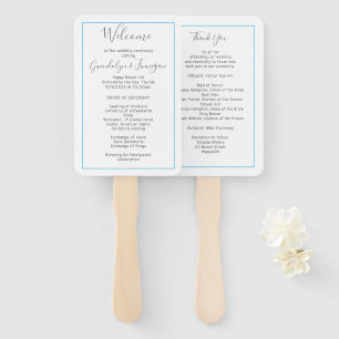 Fan Wedding Program Template White Rectangle Fächer