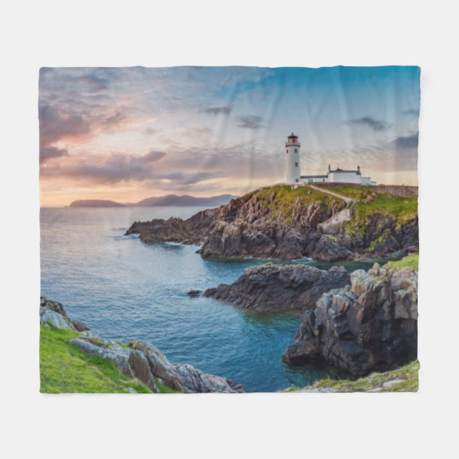 Fanad Hauptleuchtturm | Donegal, Irland Fleecedecke (Vorderseite (Horizontal))