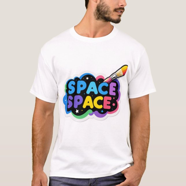 Fanart Space Sticker T-Shirt (Vorderseite)