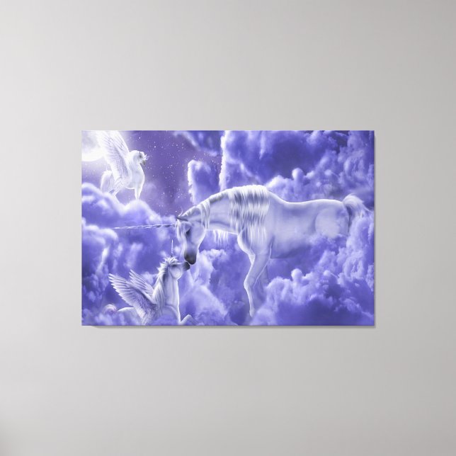 Fanasty Unicorn maman et bébé toile Imprimer (Recto)