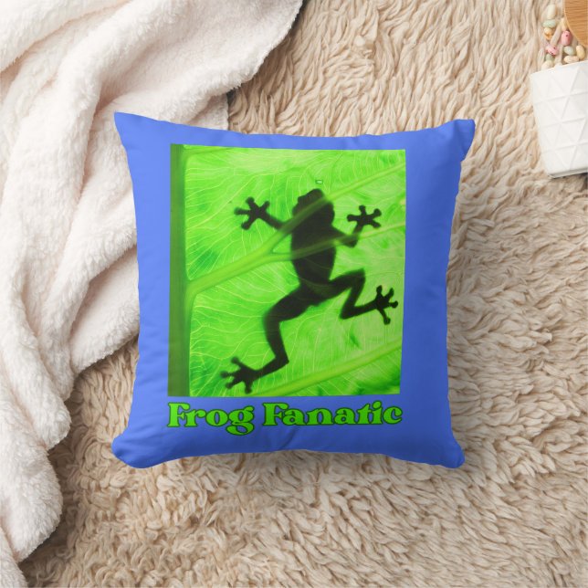 Fanatic zum Frosch auf einem Blatt Kissen (Decke)