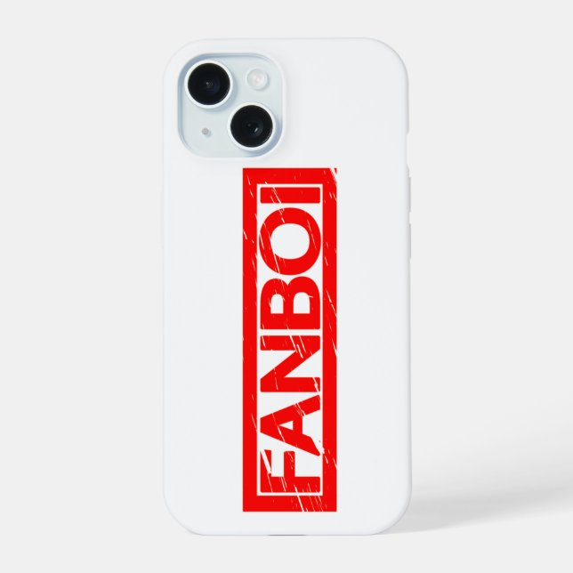 Fanboi-Briefmarke iPhone 15 Hülle (Rückseite)