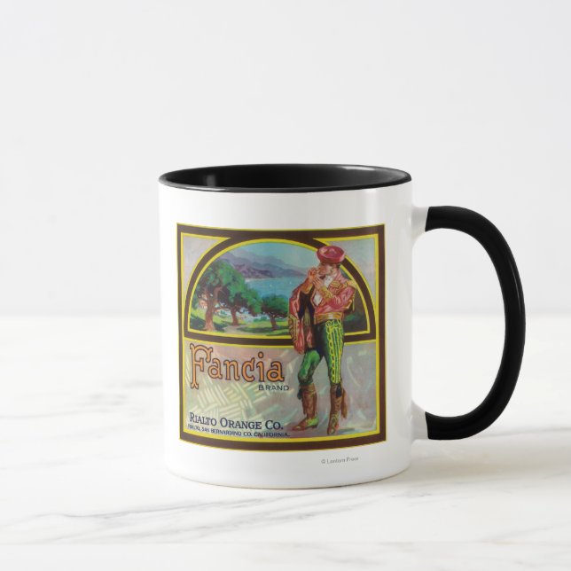 Fancia Brand Citrus Crate Label Tasse (Rechts)