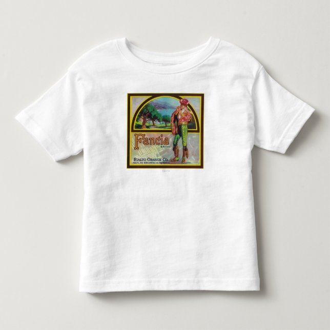 Fancia Marken-Zitrusfrucht-Kisten-Aufkleber Kleinkind T-shirt (Vorderseite)