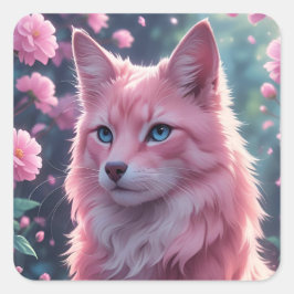 Fancier Feline Square Sticker