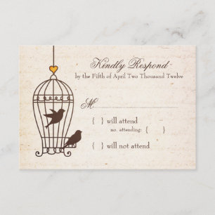 Fanciful Bird Cage - Herbst Orange Wedding RSVP Karte