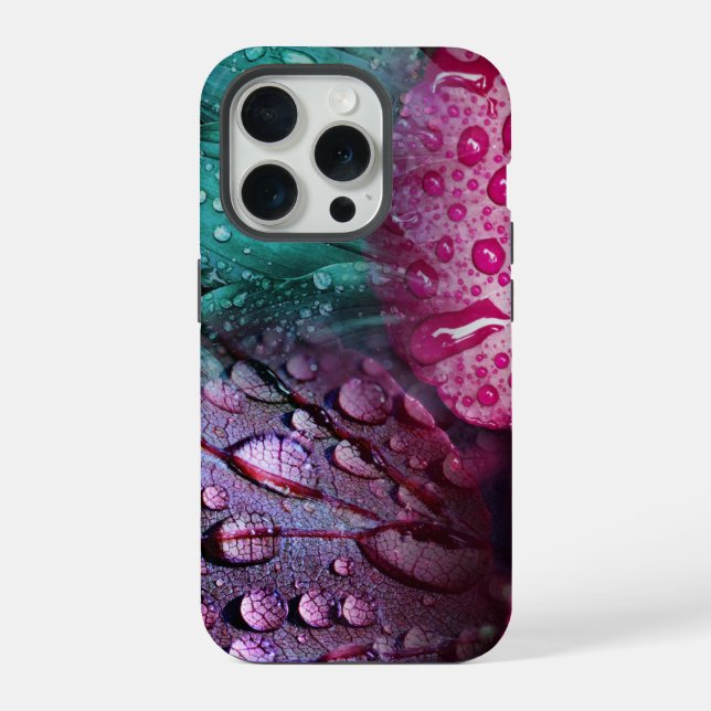 Fanciful Nass Blätter iPhone 15 Pro Hülle (Rückseite)