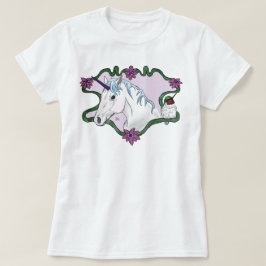 Fanciful Unicorn and Hummingbird T - Shirt