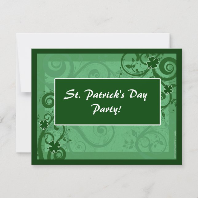 Fanciful Wirbel St Patrick's Day Party Einladungen (Vorderseite)