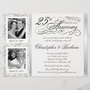 Fancy 25th Anniversary Invitations - Alors & Maint
