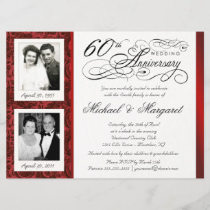 Fancy 60th Anniversary Invitations - Alors & Maint