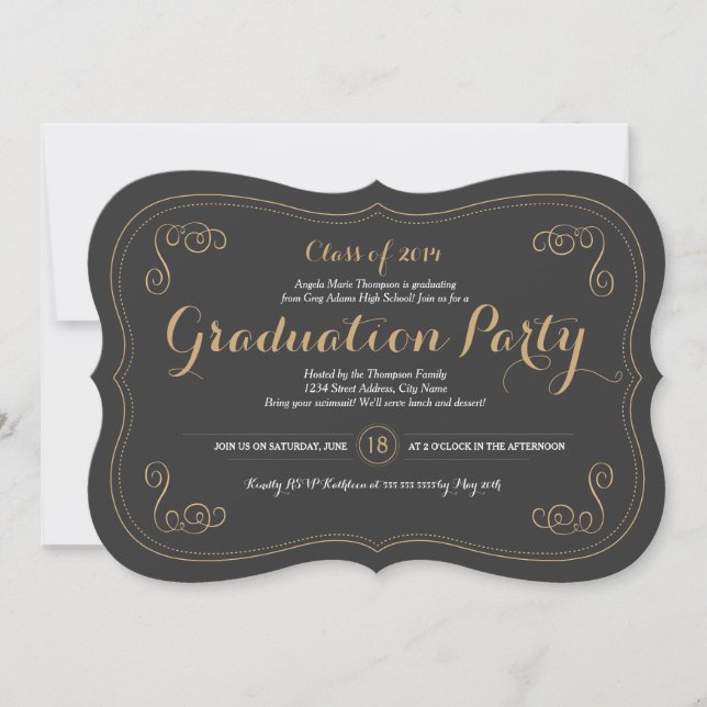 Fancy Affair Grad Party Invitation (Devant)