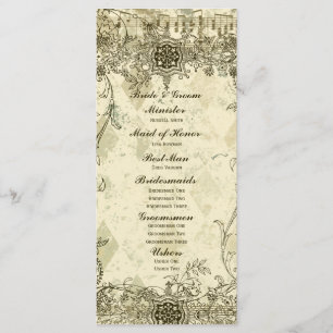 Fancy Antique Music Wedding Programme