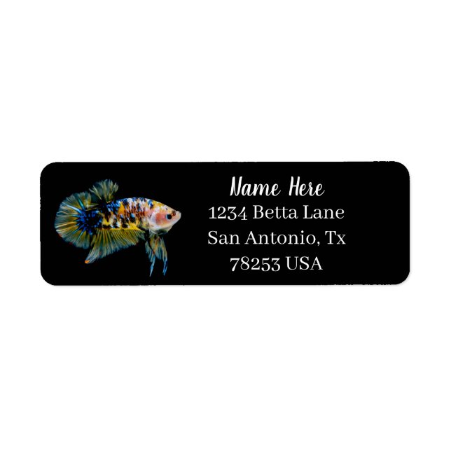 Fancy Betta Fighting Fish Return Address (Vorne)