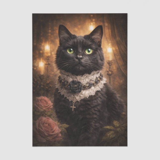 Fancy Black Kitty  Seidenpapier (Vorderseite)