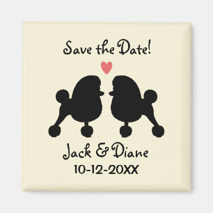 Fancy Black Toy Poodles Hochzeit Termin vormerken Magnet