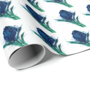 Fancy Blaue Blume Geschenkpapier