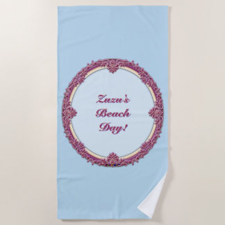 Fancy Border Lila/Rosa und Creme Personalisieren Strandtuch