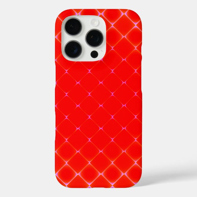 Fancy Bright Red Diamond Pattern iPhone 16 Pro Hülle (Rückseite)