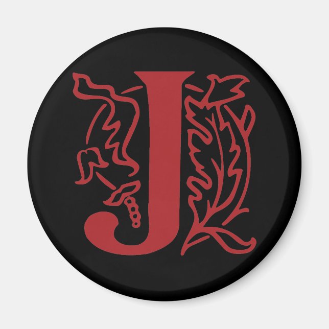 Fancy Buchstabe J Magnet (Vorne)