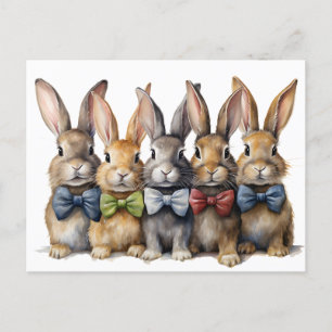 Fancy Bunny Fliege Wasserfarbe Feiertagspostkarte