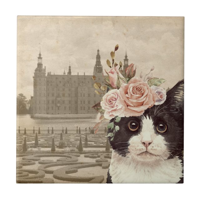 Fancy Cat & Das Schloss Fliese (Vorderseite)