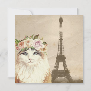 Fancy Cat & Eiffelturm Karte